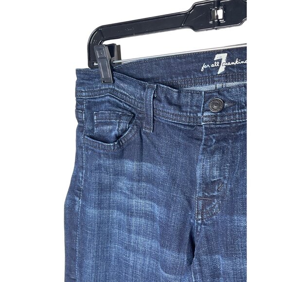 7 For All Mankind Jeans Womens Size 28 Small Rocker Bootcut Denim Pants Blue - Picture 6 of 12